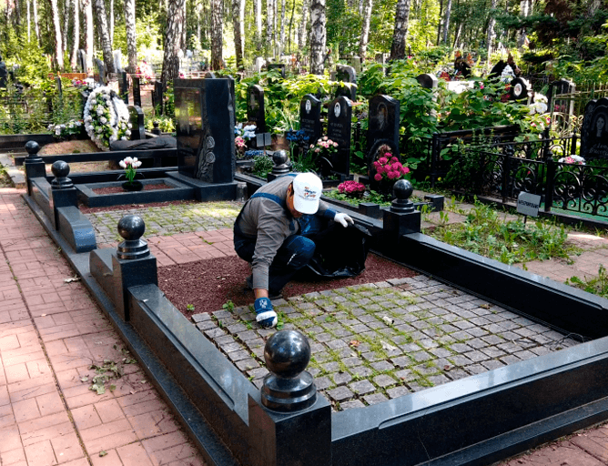 Уборка могил на кладбищах Ангарска